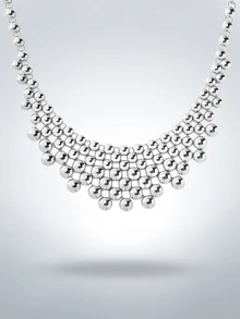 Rollcall 1pc Fashionable & Chic Bun Shaped Pendant Necklace, Elegant Daily Wear - Silver - View 5