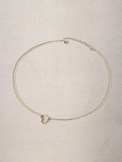 Hatastic 1pc Minimalist Elegant Heart Shaped Pendant Necklace, Suitable For Women, A Fashionable Small Gift For Friends