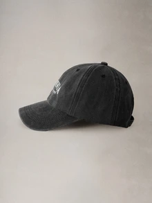 Hatastic 1pc Washed Black Baseball Cap With "CALIFORNIA" Embroidered Text, Unisex, Suitable For Couples, Ideal For Outdoor Sports And Holiday Gifts Halloween - Black - View 3