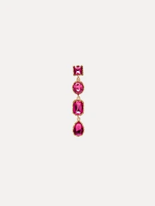 TuEzra Rhinestone Decor Drop Earrings - Hot Pink - View 4