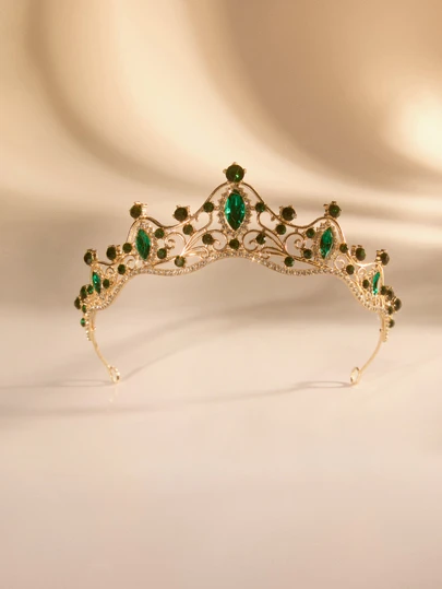 Etoivie 皇家1件装女士时尚公主皇冠造型水钻生日头饰头冠发饰花环服装皇冠，婚礼，伴娘礼物，派对造型，发饰