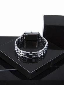 CHICVUE 1 chiếc đồng hồ đeo tay thời trang sang trọng thanh lịch dành cho nữ đính đá Rhinestone, quà tặng sinh nhật, quà tặng lễ hội - Hồng - Xem 2