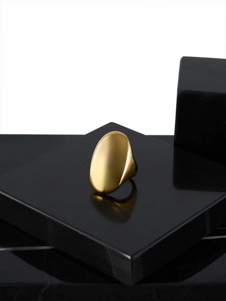 CHICVUE 1 Nhẫn Nữ Hình Bầu Dục Tối Giản Vàng 18K Chống Thấm Nước Hợp Thời Trang Đa Năng - nhẫn - Xem 1