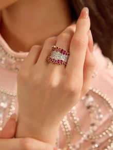 Etoivie 1 chiếc nhẫn Cubic Zirconia cao cấp, dành cho nữ, thích hợp cho đám cưới, lễ đính hôn, kỷ niệm, tiệc tùng, ngày Valentine và các dịp khác. - 1 # - Xem 4