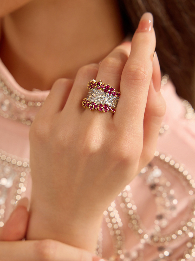 Etoivie 1 chiếc nhẫn Cubic Zirconia cao cấp, dành cho nữ, thích hợp cho đám cưới, lễ đính hôn, kỷ niệm, tiệc tùng, ngày Valentine và các dịp khác. - 1 # - Xem 4