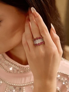 Etoivie 1 chiếc nhẫn Cubic Zirconia cao cấp, dành cho nữ, thích hợp cho đám cưới, lễ đính hôn, kỷ niệm, tiệc tùng, ngày Valentine và các dịp khác. - 1 # - Xem 2