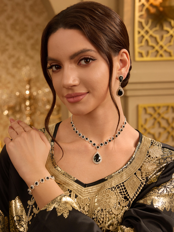 Farahzel 1pc Women Jewelry Fashion Set - Necklace, Earrings & Bracelet (3pcs)