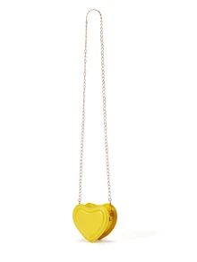 Fashionable Novelty Bag Heart Design Yellow Mini Chain Valentines, Fashionable Butter Yellow Bag For Women, Yellow - Yellow - View 1
