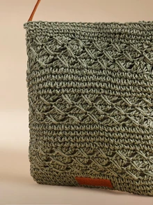 Glizzene Simple Minimalist Handwoven One Shoulder Crossbody Bag For Women - Green - View 5