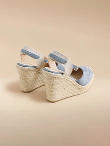 Glizzene Dép sandal nữ đế dày phong cách Âu Mỹ mới thời trang ngoài trời cho nữ - Màu xanh lam - Xem 3