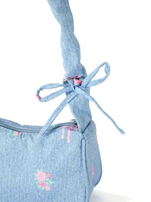 Trivaya 1 buah Tas Bahu Kecil Unik Musim Panas Baru, Modis, Serbaguna, Kasual, dengan Resleting Halus, Motif Bunga, Bahan Nilon Biru Muda, Cocok untuk Penggunaan Sehari-hari Wanita - Biru - View 6
