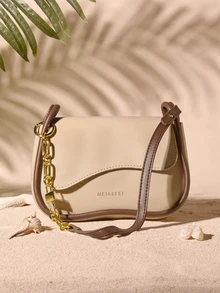 Tropiscape 2025 Fashion Versatile Shoulder Diagonal Crossbody Bag For Women , Office Bag Cottagecore,SummerOutfit - Khaki - View 3