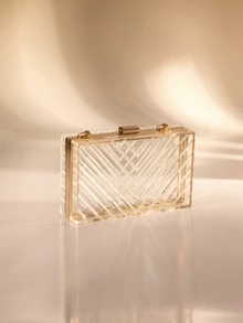 Etoivie Clear Acrylic Box Bag, Popular Dinner Bag, Crossbody Chain, Small Square Bag, Fashionable Shoulder Bag For Women Halloween - Clear - View 4