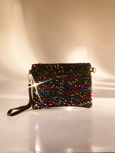 Etoivie 1 pieza Bolso de hombro de mujer con lentejuelas, bolso cruzado versátil y minimalista de moda, bolso de hombro, embrague, bolso sobre, bolso de paja a rayas arcoíris, bolso cubo con cordón decorado con perlas de agua ligero para uso casual, bolso de fiesta elegante y exquisito con perlas de agua, adecuado para fiestas, cenas, fiestas de Navidad, Año Nuevo, verano, para chicas, damas, novias