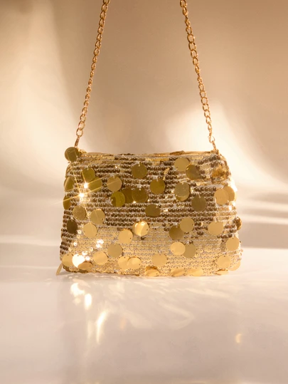 Etoivie 1pc Sequin Shoulder Bag, Fashion Crossbody Bag, Evening Clutch Purse For Women, Suitable For Party And Daily Use , Sequin