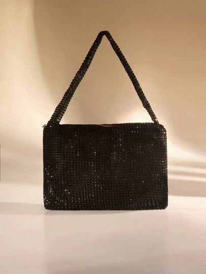 Etoivie Women's Sparkling Elegant Rhinestone Crescent Moon Clutch Bag, Fashionable Shoulder Party Dinner Bag With Rhinestone Decor, Suitable For Girls, Women, Weddings, Galas, Dinners/Banquets, Best Gift For Women