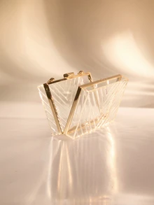 Etoivie Clear Acrylic Box Bag, Popular Dinner Bag, Crossbody Chain, Small Square Bag, Fashionable Shoulder Bag For Women Halloween - Clear - View 5