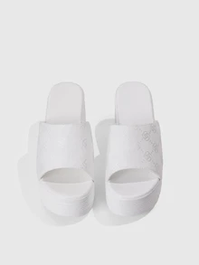 DareSee Dép đế xuồng Jacquard đơn giản và thời trang dành cho nữ, phù hợp với trang phục mùa xuân hè. - trắng - Xem 2