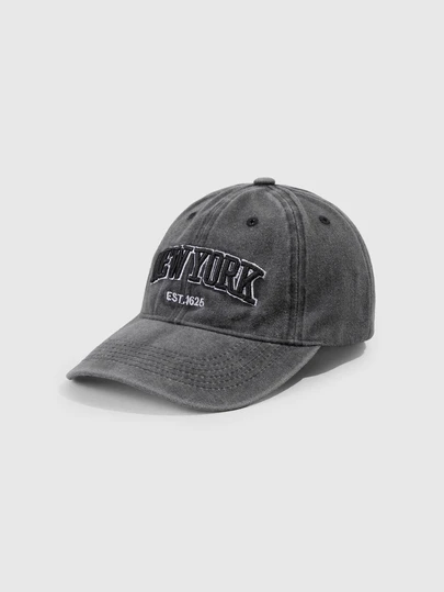 DareSee Letter Embroidery Washed Vintage Baseball Cap New York Women's Baseball Cap Washed Baseball Cap