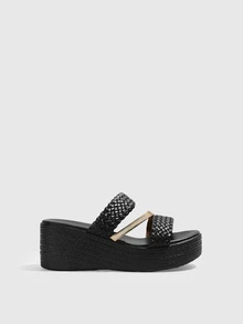 DareSee Giày sandal đế xuồng cao cổ chống thấm nước kiểu retro dành cho nữ, thích hợp cho trang phục mùa xuân hè. - màu đen - Xem 4
