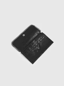 DareSee 最新時尚 Y2K 短款多功能簡約卡夾錢包 搖滾風鐵鍊裝飾 優雅晚宴手拿包 多色款 相容 iPhone 的手機包女款錢包 回校季適用 - 查看 5