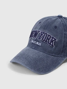 DareSee 1pc Embroidered NEW YORK Washed Baseball Cap Outdoor Sun Protection Adjustable Casual Baseball Cap - Navy Blue - View 4