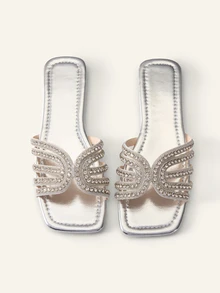 Farahzel Spring And Summer New Fashionable Sandals For Women, And Casual Style, Roman Style Slip-On Sandals For Women - Silver - View 8