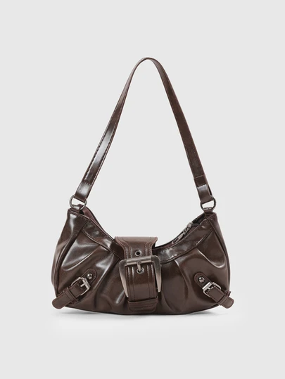 DareSee 1pc Vintage Motorcycle Style Rivet Strap Women's Crossbody Bag, Large Capacity Soft Ombre Leather Shoulder/Underarm Bag, Suitable For Work, Dates, Parties, Shopping, Wallet Carrying, Ideal For Young Women, College Students, Newlyweds, Office Workers, Suitable For Office, School, Work, Business, Commuting, Outdoor Activities, Travel And Outings.