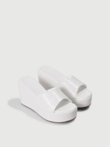 DareSee Women Platforms & Wedge Sandals Buaya Plain Anggun - Putih - View 1