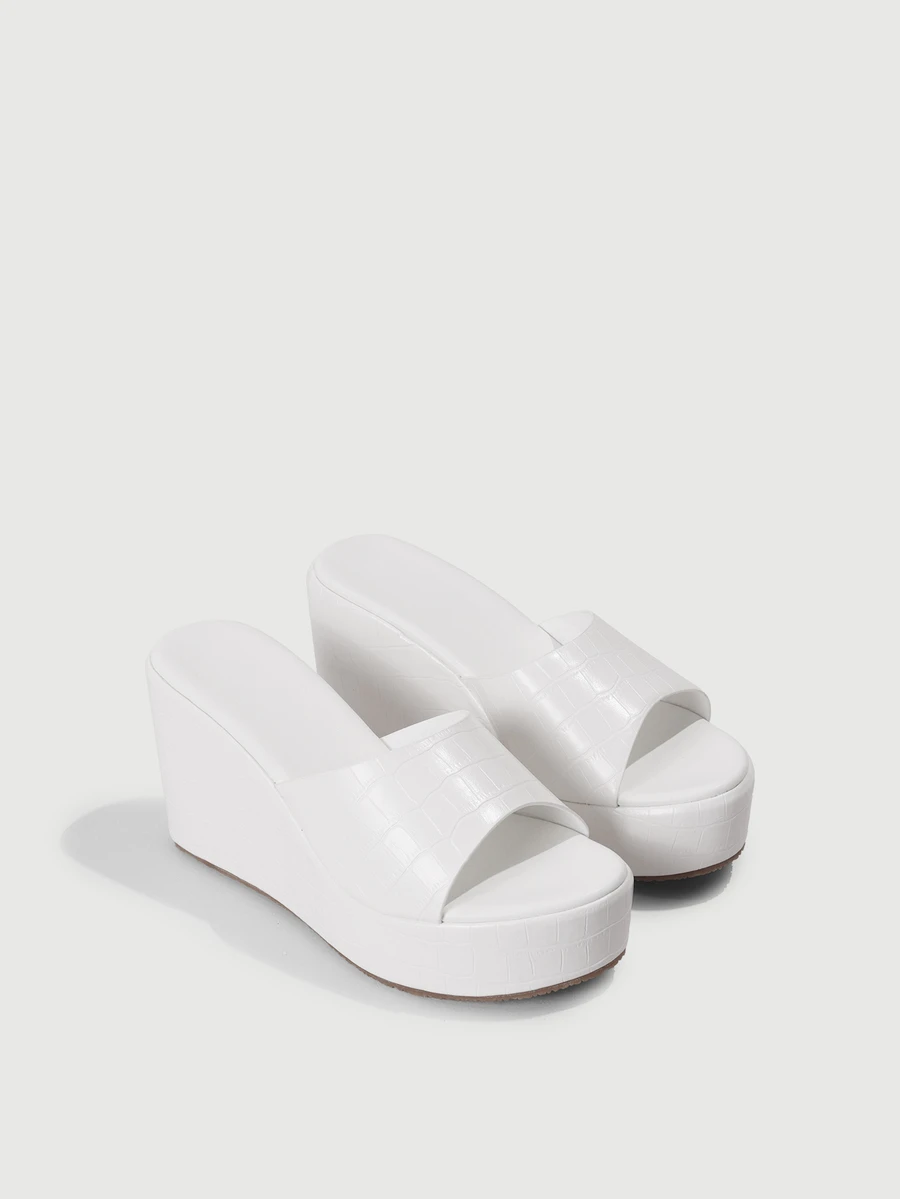 DareSee Women Platforms & Wedge Sandals Buaya Plain Anggun - Putih - View 1