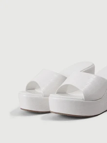 DareSee Women Platforms & Wedge Sandals Buaya Plain Anggun - Putih - View 5