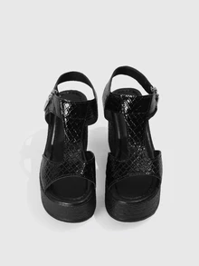 DareSee Giày sandal đế xuồng buộc dây màu đen thời trang nữ, phù hợp với trang phục mùa xuân hè. - màu đen - Xem 2