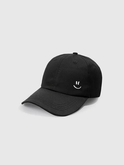 DareSee 1pc Women's Outdoor Smiling Face Printed Adjustable Baseball Cap, Casual Sun Protection Hat Suitable For Spring/Autumn Travel, Fashion Versatile Sunscreen Cap, Y2K Style