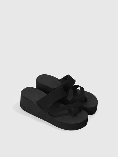 DareSee Women's Wedge Slide Sandals, Thong Slip On Platform Slide Shoes, Casual Soft Beach Slides,Spring Summer Outfits