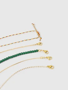 DareSee 5pcs Bohemian Handmade Beaded Fish, Flower, Eye Pendant Multilayer Necklace Set With Faux Pearl, Tassel, Colorful Dopamine Necklace For Women, Suitable For Daily Wear And Party, All Seasons Back To School - View 3