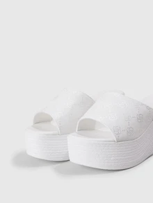 DareSee Dép đế xuồng Jacquard đơn giản và thời trang dành cho nữ, phù hợp với trang phục mùa xuân hè. - trắng - Xem 5