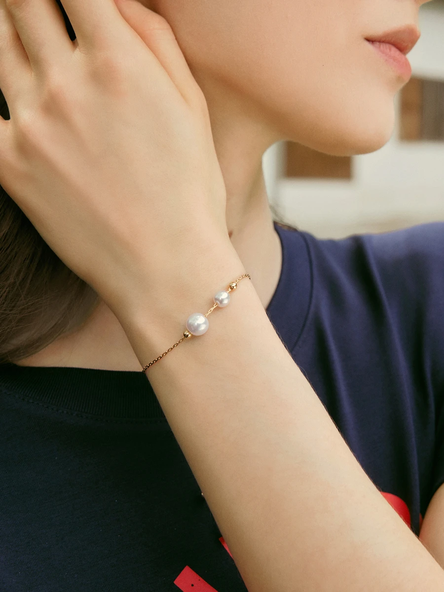 Hatastic 1 pieza Elegante pulsera ajustable con cadena dorada y decoración de perlas falsas, adecuada para que las mujeres la usen en fiestas y en el día a día de Halloween - Dorado - Ver 1