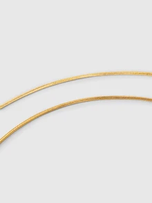 DareSee 1pc 14K Gold Sun Snake Bone Chain Necklace Pendant, Fashionable Jewelry, Unique Small Collarbones Chain Design - Yellow Gold - View 4