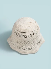 Trivaya 1pc 2025 New Summer Hollow Out Bucket Hat, Women's Breathable Sun Hat, Thin Sunshade Hat, Hollow Bucket Hat, Fashionable Bucket Hat, Available In 4 Colors - Multicolor - View 6