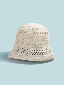 Trivaya 1pc 2025 New Summer Hollow Out Bucket Hat, Women's Breathable Sun Hat, Thin Sunshade Hat, Hollow Bucket Hat, Fashionable Bucket Hat, Available In 4 Colors - Multicolor - View 5