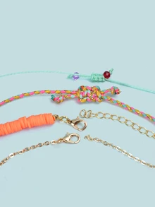Trivaya 4pcs Bohemian Style Ocean Fish Soft Ceramic Necklace Set, Multi-Layer Stackable, Suitable For Women To Wear For Beach Party, Gatherings, All Seasons - Multicolor - View 5