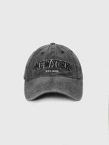 DareSee Letter Embroidery Washed Vintage Baseball Cap New York Women's Baseball Cap Washed Baseball Cap Back To School - Multicolor - View 2