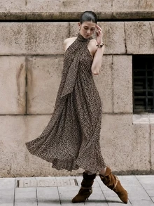 Robe nuisette longue élégante pour femmes, robe d'été pour soirée & club, robe pour femmes, robe de soirée, Saint-Valentin, robe d'été pour vacances - Multicolore - Voir 1