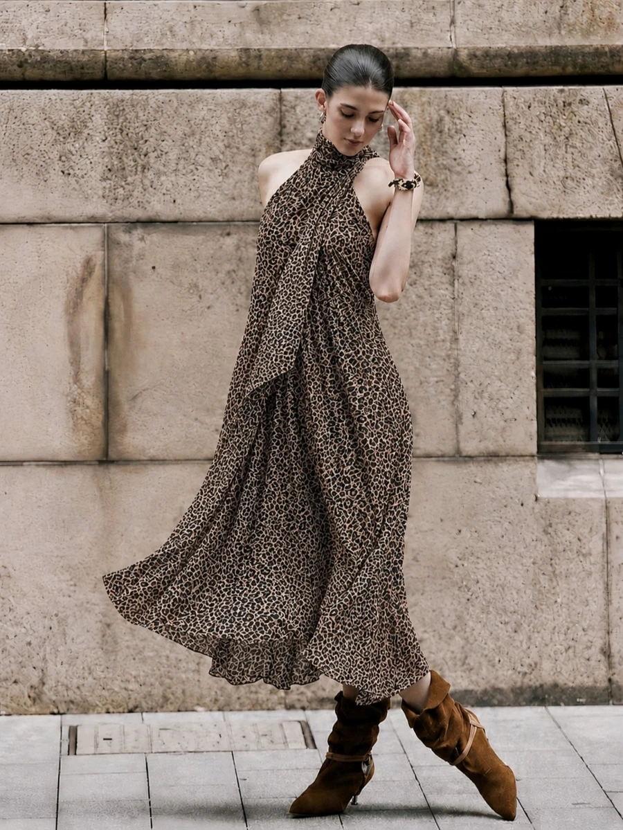Robe nuisette longue élégante pour femmes, robe d'été pour soirée & club, robe pour femmes, robe de soirée, Saint-Valentin, robe d'été pour vacances - Multicolore - Voir 1