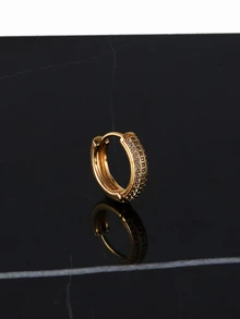 CHICVUE 3 paires (6 pièces) Ensemble de boucles d'oreilles en zircone élégantes, cadeau de bijoux pour femmes - Doré - Voir 6