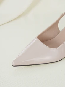 Clariva Women's Black Stiletto High Heels Fashion Pointed Toe Formal High Heels Fashionable Ankle Strap Open Toe High Heels - Apricot - View 3