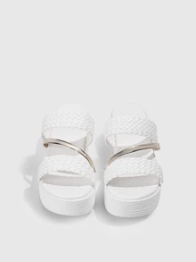 DareSee Women High Platform Vintage Rope Fisherman Wedge Heel Thick Sole Sandals,Spring Summer Outfits Back To School - White - View 2