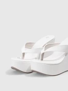 DareSee Women's Thick Sole Wedge Heel Strap Sandals, Plus Size, Beach Outdoor Wear Halloween - White - View 4