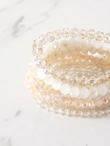 Clariva 7pcs/Set Creative Crystal Rice Bead Bracelets - Brown - View 3