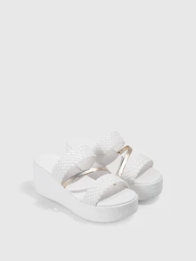 DareSee Women High Platform Vintage Rope Fisherman Wedge Heel Thick Sole Sandals,Spring Summer Outfits Back To School - White - View 1